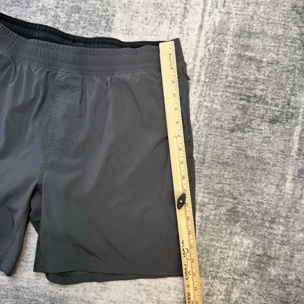 Rhone Mako Shorts Mens XL Charcoal Gray Lined Elastic Waist Running Gym Training